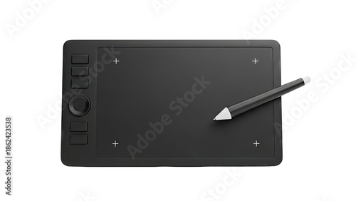 Black Graphics Drawing Tablet with Stylus