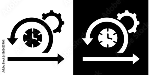 Scrum  Icon Set White Style Collection