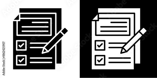 Checklist  Icon Set White Style Collection