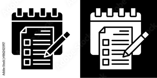 Planning  Icon Set White Style Collection