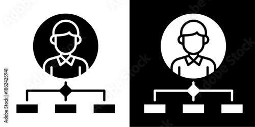 Team Leader  Icon Set White Style Collection