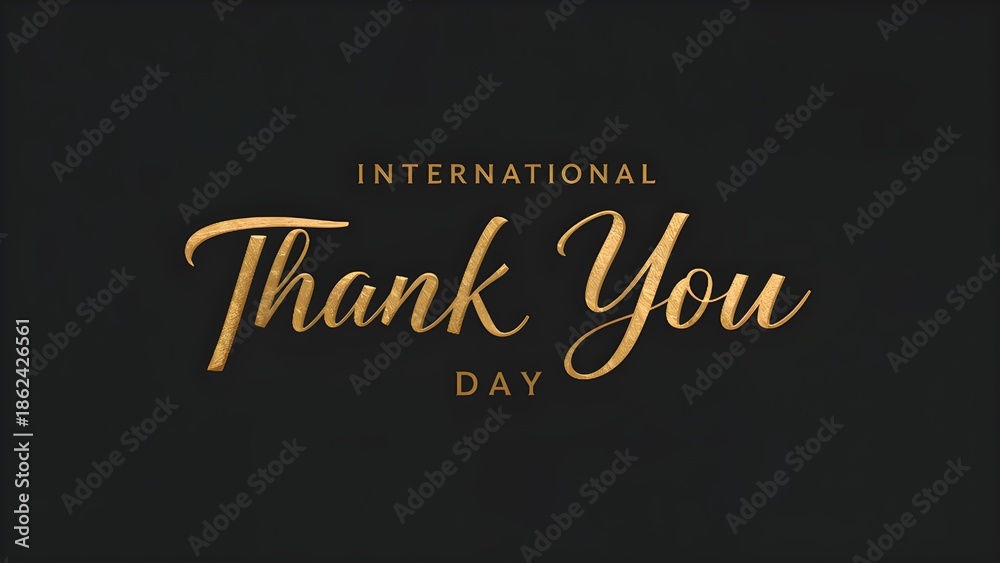 Obraz premium International Thank You Day Greeting on Luxury Black Background. 