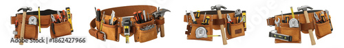 Photos Set of Premium Leather Tool Belts with Multiple Pockets and Durable Straps, Prof