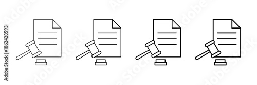 Ethics Code Icons Vector Set In Different Stroke Line Style
