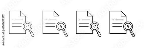 Transparency Glass Icons Vector Set In Different Stroke Line Style