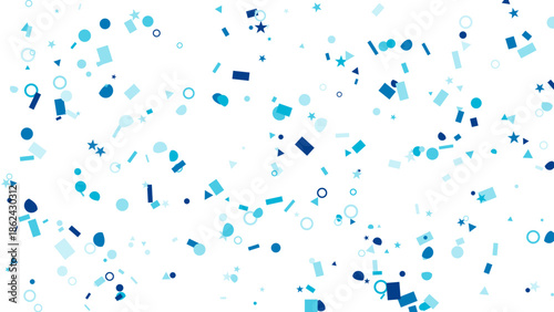 Abstract Blue Confetti Festive Scattered Celebration Background