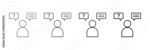 Response Icons Vector Set In Different Stroke Line Style