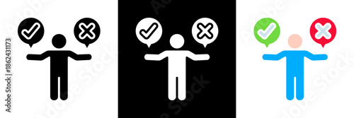 Judgment Icon Set Glyph vector Illustration 