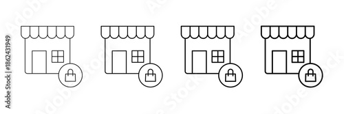 Shop Icons Vector Set In Different Stroke Line Style