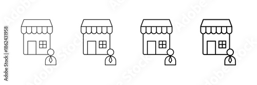 Owner Icons Vector Set In Different Stroke Line Style