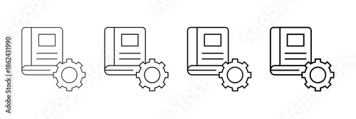 Operations Guide Icons Vector Set In Different Stroke Line Style