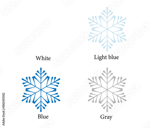 冬のイラスト素材　雪の結晶のセット　No.12