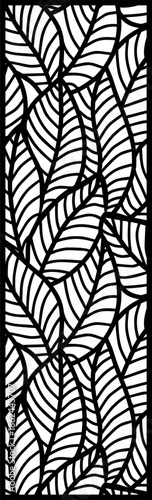 Modern Leaf Pattern Vector Design for Laser Cutting, Decorative Wall Partition Panel, Seamless Nature Inspired Stencil