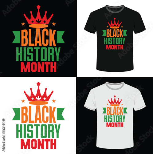 Black History Month Inspirational Cultural Typography T Shirt Design