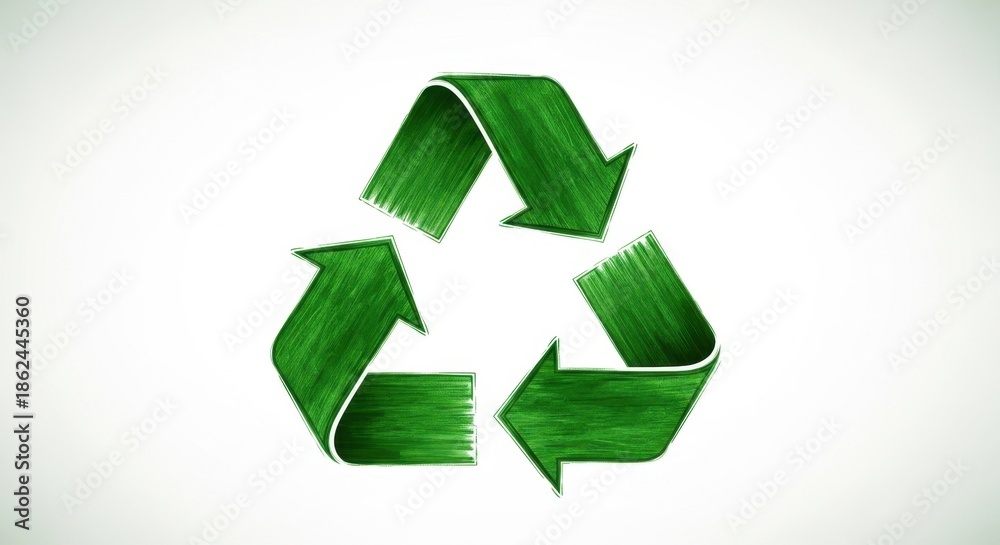 Obraz premium Vivid depiction of the recycling symbol in a green hue suggesting eco awareness