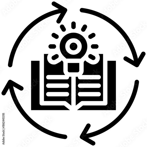 continuous learning icon isolated on white background. Vector illustration icon knowledge and learning and other business