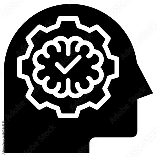 mindset icon isolated on white background. Vector illustration icon knowledge and learning and other business