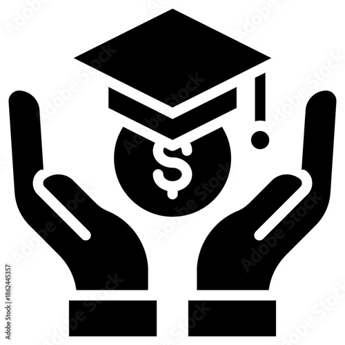 scholarship icon isolated on white background. Vector illustration icon knowledge and learning and other business