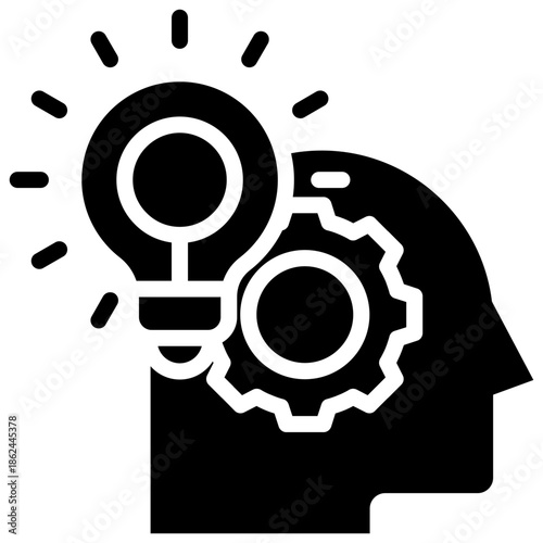 thinking icon isolated on white background. Vector illustration icon knowledge and learning and other business