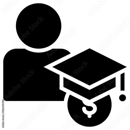 scholarship icon isolated on white background. Vector illustration icon knowledge and learning and other business