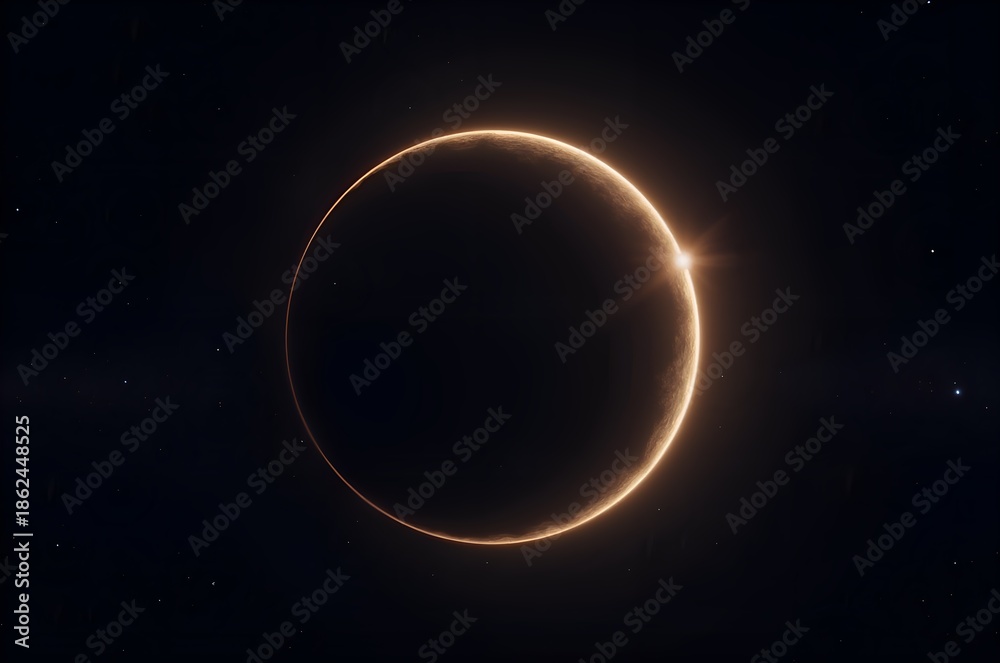 Fototapeta premium Partial Solar Eclipse Against Dark Night Sky