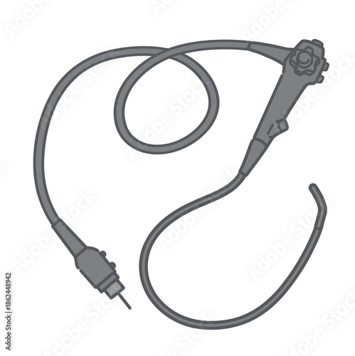 内視鏡スコープ（ファイバースコープ）のイラスト