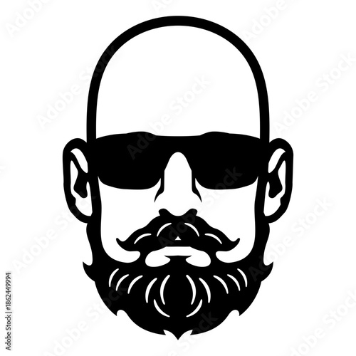 Bearded Man Face Illustration Vector
