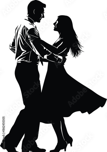Romantic dance silhouette