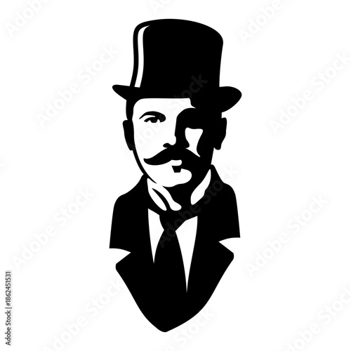 Vintage Gentleman Portrait Illustration Vector
