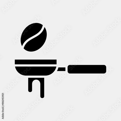 Icon portafilter. Coffee shop elements. Icon in glyph style.