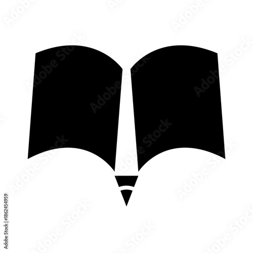 Book and pencil logo template vector