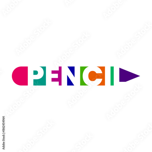 Colorful pencil logo template vector