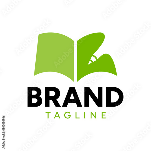 Pencil and book logo template vector