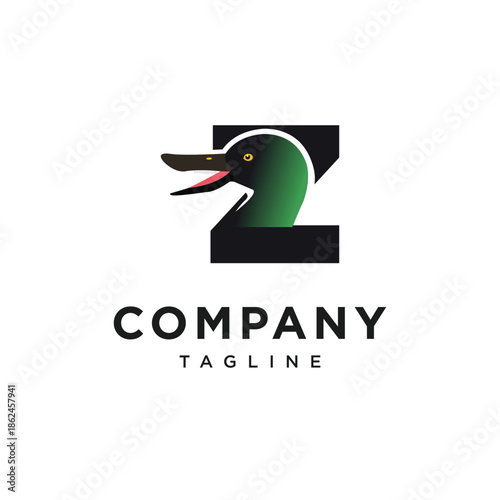 Letter Z Northern Spade Duck Logo Icon Vector