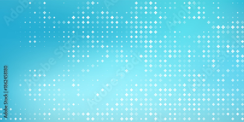 Light blue background with a medical cross pattern. a light gradient. minimalist style. vector illustration. research concept design. minimalistic template.