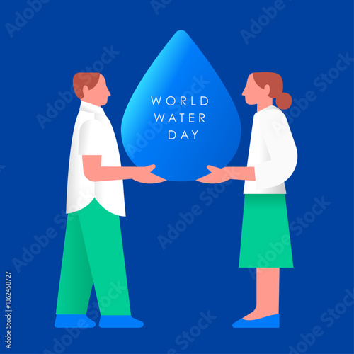 World Water Day flat vector