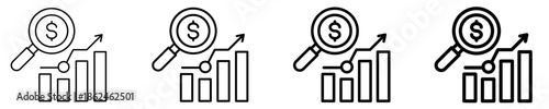 Growth Analysis Icon Set Different Style Collection