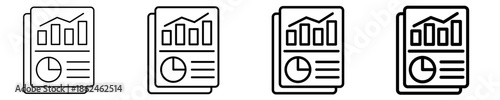 Business Report Icon Set Different Style Collection
