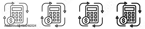 Roi Calculation Icon Set Different Style Collection