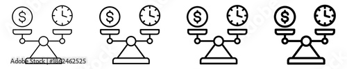 Cost-Benefit Analysis Icon Set Different Style Collection