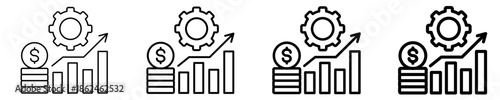 Financial Performance Icon Set Different Style Collection