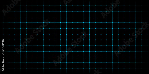 Abstract technology futuristic concept blue grid perspective on black background and lighting with space for your text