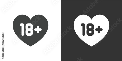18 Plus Adult Content icon. Solid glyph series icon