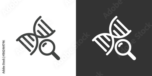 DNA Structure Analysis icon. Solid glyph series icon