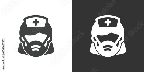 Masked Nurse Icon icon. Solid glyph series icon