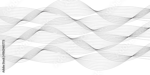 Abstract vector background with black wavy lines.  black wavy lines on white background EPS10.