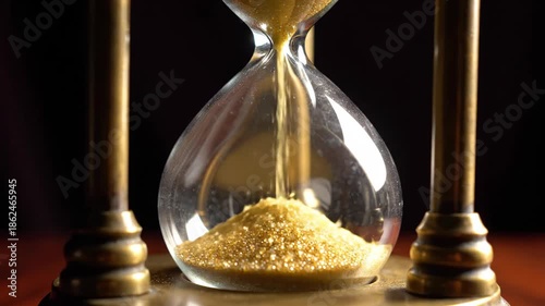The relentless march of time - An hourglass visual.