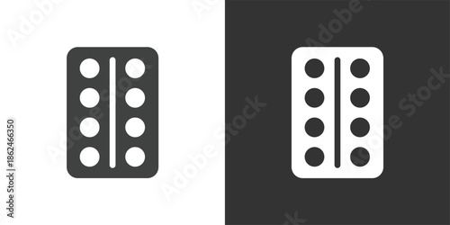 Tablet Blister Pack icon. Solid glyph series icon