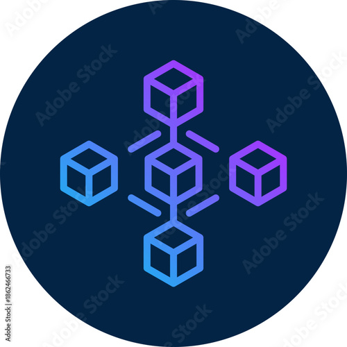 Blockchain icon isolated on white background. vector illustration icon for Blockchain technology