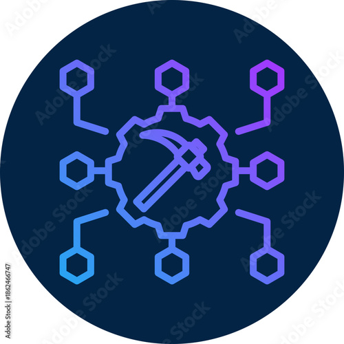 Mining icon isolated on white background. vector illustration icon for Blockchain technology